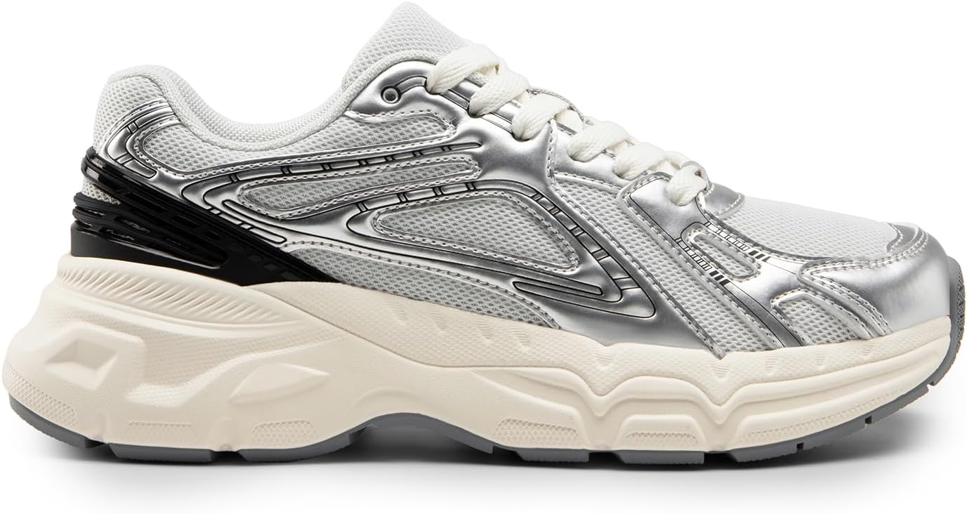 Women Platform Chunky Fashion Sneakers Walking Lace-Up Comfortable -Style Sneakers Workout Sport Work Casual Tennis Shoes - Image 2
