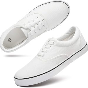 men Low Top Canvas Walking Shoes Lace-up Fashion Sneakers Casual