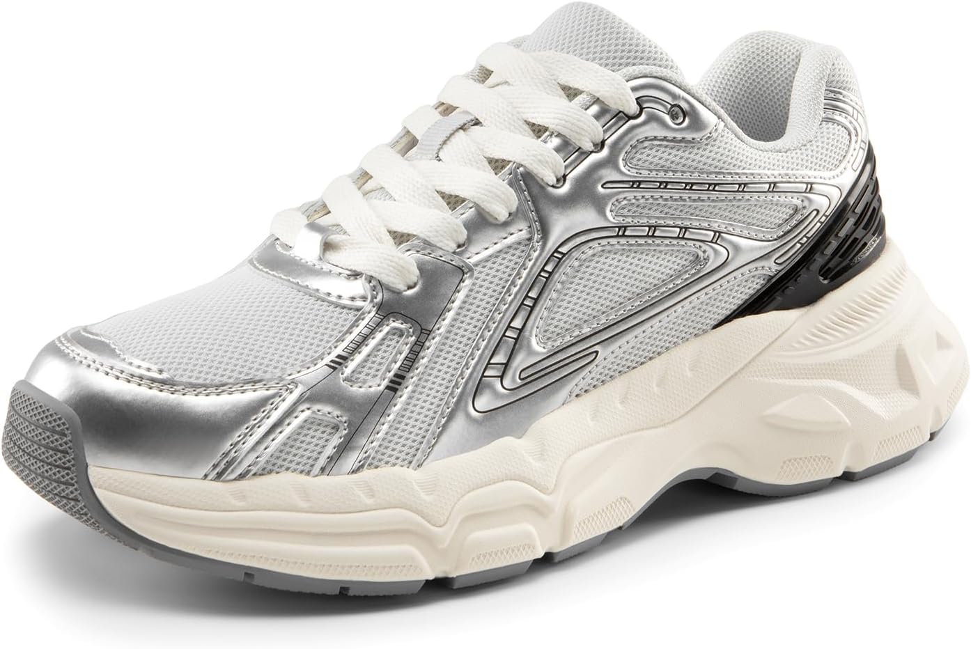 Women Platform Chunky Fashion Sneakers Walking Lace-Up Comfortable -Style Sneakers Workout Sport Work Casual Tennis Shoes